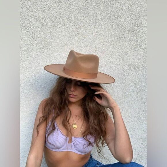 NWT LACK OF COLOR Sz M RANCHER FELT HAT IN TAUPE - Picture 1 of 6